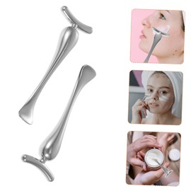 FRCOLOR 2pcs Eye Cream Massage Instrument Eye Cream Massage Tool Zinc Alloy Eye Cream Stick Skin Care Tools for Face Facial Tool Facial Cream Spatula Eye Puffiness Reducer Eye Cream Spoons