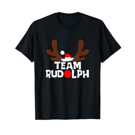 Funny Santa Hat Team Rudolph T-Shirt