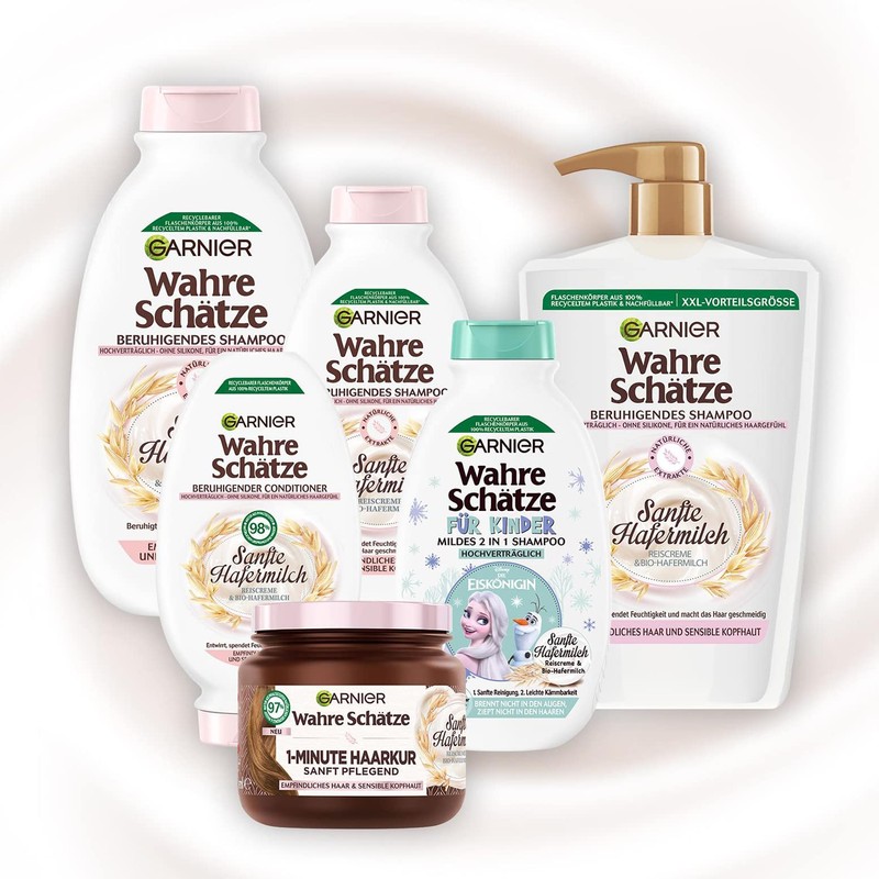 Garnier True Treasures Soothing Shampoo Gentle Oat Milk for Sensitive