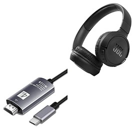 BoxWave Cable Compatible with JBL Tune 510BT - SmartDisplay Cable - USB Type-C to HDMI (6 ft), USB C/HDMI Cable - Jet Black