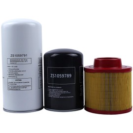 Filter Kit Compatible with ZS1059791 Air/Oil Separator + ZS1059789 Oil Filter + ZS1060578 Air Filter Air Compressor Replacement Parts
