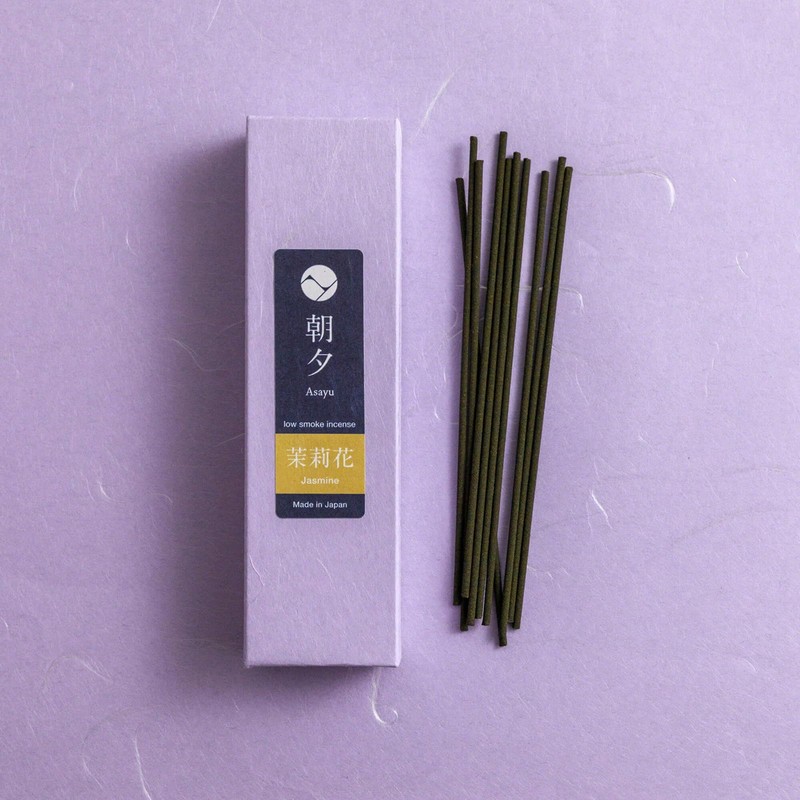 Asayu Japanese Low Smoke Incense Sticks Jasmine Scent (1.41oz), Made