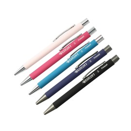 Westcott PRIMESOFT Ballpoint Pen Pack of 5 Mix | GRS Certified Premium Ballpoint Pen Made of Aluminium | Permanent with Blue/Black Ink | Line Width XB 1.4 mm | E-1744996 00
