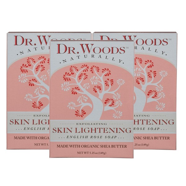 Dr. Woods Dr. woods skin lightening english rose bar soap with organic shea butter, 5.25 ounce (pack of 3)