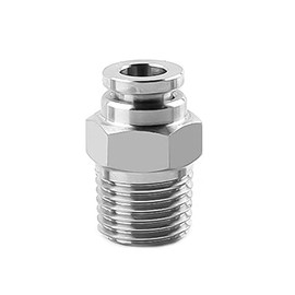 1 Pack Pneumatic Stainless Steel Male Straight 1/4" Tube OD x 1/4" NPT Thread Push to Connect Air Fittings,Air Line Hose Fittings Kit Connector (1/4''OD X 1/4''NPT, 1)