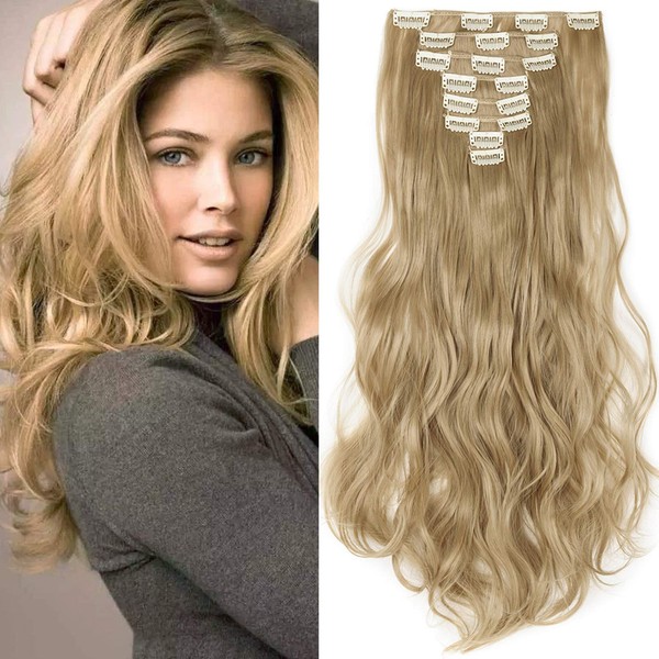 Clip-In Hair Extensions, 8 Wefts, Wavy Like Real Hair