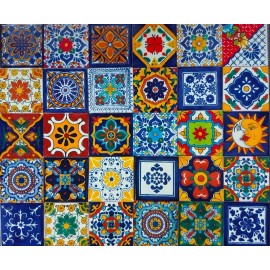 Escanver 80 Piezas Azulejo Talavera 10cm Diferentes Colores Confeti