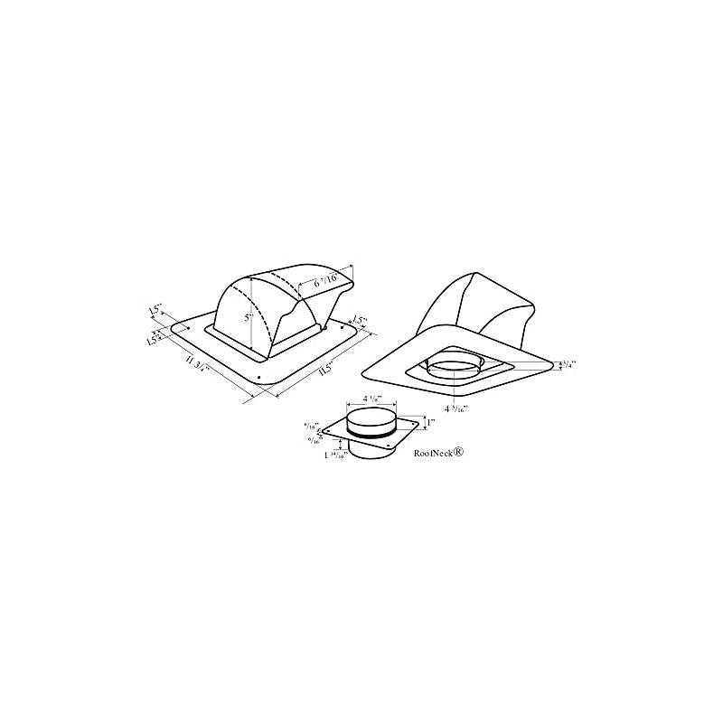 InOvate DryerJack Low Profile Roof Vent with Roof Neck (Mill