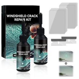 Jefuzh 2PC Windshield Crack Repair Kit,Windshield Repair Kit for Chips and Cracks,2025 New Glass Repair Liquid for Cracks,Car Window Automotive Windscreen Tool Fix Car Glass Crack Glass Scratch Fixer