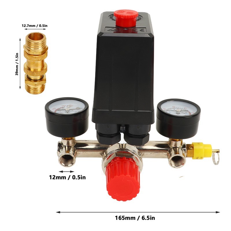 Air Compressor Pressure Switch Dual Regulator Automatic Pressure Control Valve