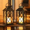 Homemory Solar Lanterns Outdoor Waterproof Hanging with Flickering Flameless Candles,