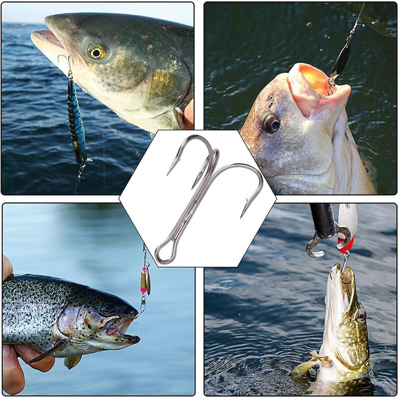 Treble Hooks Strong Large Format Fishing Hooks Sea Fishing Saltwater