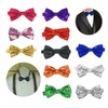 CHENGZI Plain Sequin Bow Tie Reflective Bow Tie Party Accessories