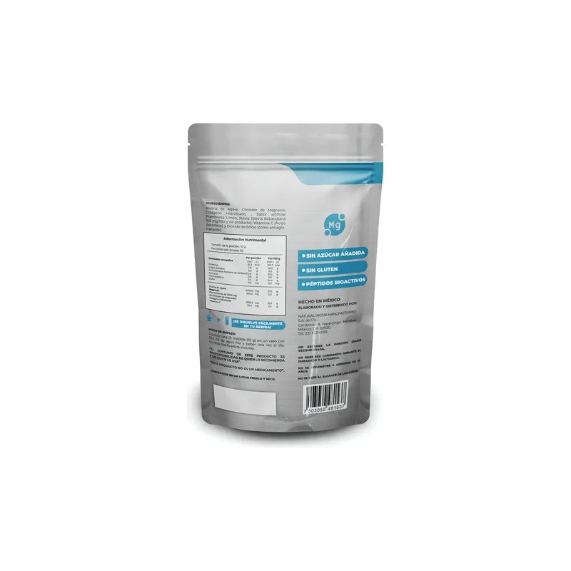 Naíma Glicinato Magnesio Polvo Sabor Frambuesa Limón 300g Gluten Vegano