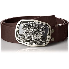 Levi's 15116067 0029 Adjustable Two Horse Buckle Leather Belt, Made in Vietnam, Chocolate, M