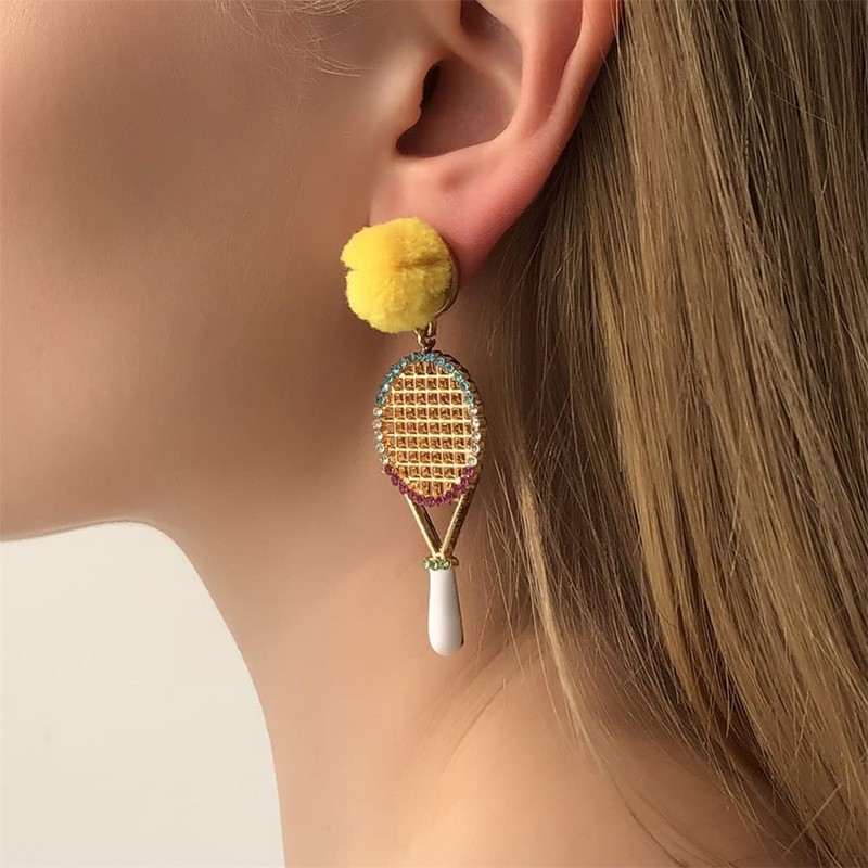 Tennis Racket Dangle Drop Earrings Tennis Racket Jewelry for Women