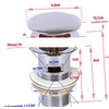 Round Lid Drain Valve Push Up for Sink Bathtub PushDR