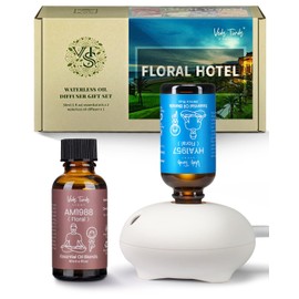 VEDA TINDA SCENT Hotel Diffuser Oil with Waterless Diffuser, Hotel Scent Essential Oil Gift Set for Women Mom Couples Friend (1 fl.oz Floral Hotel Scent Diffuser Oil x 2 & Aromatherapy Diffuser)