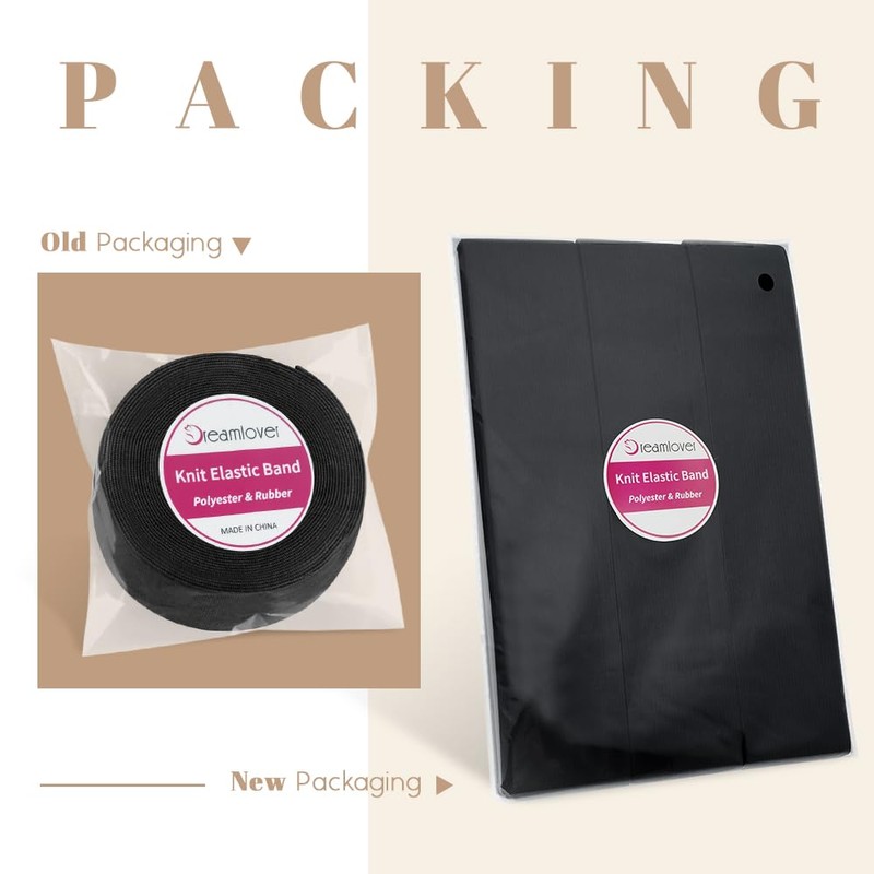 Dreamlover Black Elastic Bands for Sewing, 2 Inch x 6