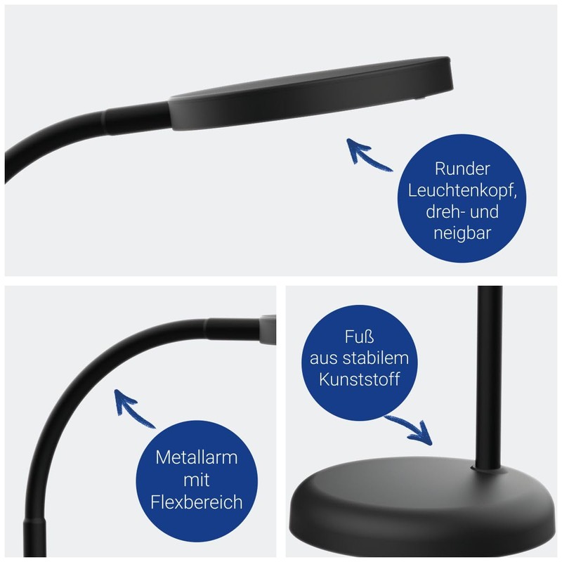 MAUL MAULjoy LED Desk Lamp, Small Desk Lamp with Stand,