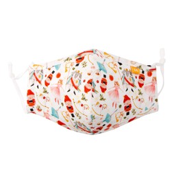 Spring Notion Reusable Washable Festive Christmas New Year Cotton Cloth Face Mask for Adults and Kids Nutcracker Ballerina White L
