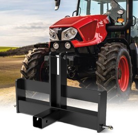 3 Point 2" Square Trailer Hitch Receiver for Category 1 Tractors, Versatile Tractor Tow Drawbar Adapter Compatible with Kubota, Mahindra, Ford, Yanmar, John Deere, Massey Ferguson, New Holland
