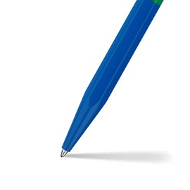 Caran d'Ache Paul Smith 849 Ballpoint Pen in Cobalt Blue/Emerald Green, Aluminium, Goliath Refill in Black, Medium, Length: 12.5 cm, NM0849.338