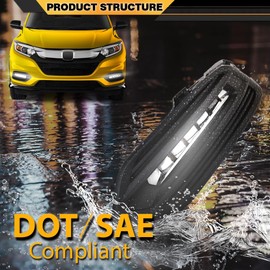 LED Fog Lights w/Wiring & Switch & Cover Compatible with Honda HRV HR-V Sport Utility 4-Door 2019-2022 71106T7AJ10, HO1038158, 71105T7AJ10