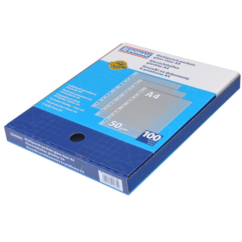 Punched Pockets DONAU PP A4 Cristal 50 Micron in a