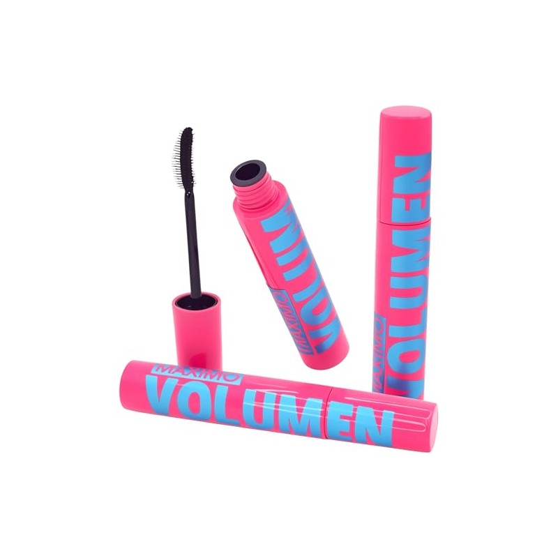 Maximo Volume Máscara de Pestañas, Rosa y Azul, Fórmula Voluminizadora,