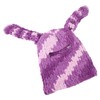 Bunny Ear Knitted Hat Purple Warm Windproof Thicken Stretchy Stylish
