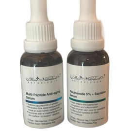 Skin Nutrition Botanicals Multi-Peptide Anti-Aging Serum & Niacinamide 5% Squalane Serum for Skin Care - Free of Silicone Fragrance and Phthalates