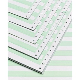 Alliance Continuous Computer Paper, 14 7/8 x 11, 1-Part, 92 Bright,18 lb, 1/2" Green Bar – 3,000 Sheets per Carton