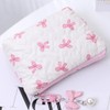 RUIXIAOXI Coquette Floral Bow Makeup Bag, Quilted Bow Cosmetic Bag
