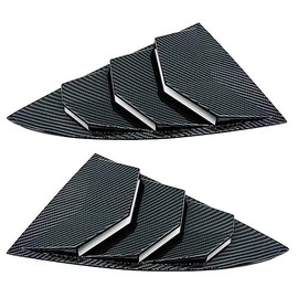 S SIZVER 2PCS Carbon Fiber Print Rear Window Louver Trim Set Cover Overlay Compatible with Model 3