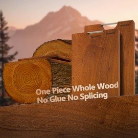 Brosisincorp Solid Sapele Wood Cutting Board - Medium 14.96" x 11.02" x 0.98" Thick, Non-Toxic, Heavy-Duty Butcher Block with Rubber Feet for Kitchen