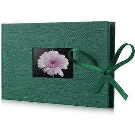 Fabmaker Small Photo Album 4x6, Picture Album Holds 24 Horizontal Photos, Linen Fabric Cover Picture Book for Photos with Front Window, Mini Brag Book Photo Books for Weddings Family Boudoir