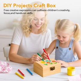 Lifegogo 10Pcs Small Wooden Box for Craft: Treasure Chest Unfinished Wood Boxes with Lid and Metal Locking Clasp for DIY Projects Painting Arts and Crafts Home Decor (9×5.5×5cm)