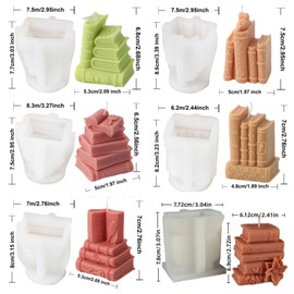 Juego de 2 moldes creativos de silicona para libro hecho a mano, para hacer cemento y yeso, decoración del hogar (molde para velas de libro, 1)