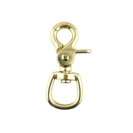 Heavy Duty Oval Eye Swivel Trigger Scissor Snap Nickel Plated 19 mm Round Eye Clip Hooks Durable for Equine Horse Stable Reins Halter Leads Marine Nickel Plated Oval Eye Gold (4)
