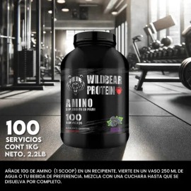 Aminoácidos En Polvo Wild Bear 1kg Prentreno Varios Sabores                                                                                           