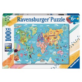 Ravensburger Map of the World 100 Piece Jigsaw Puzzle for Kids Age 6 Years Up