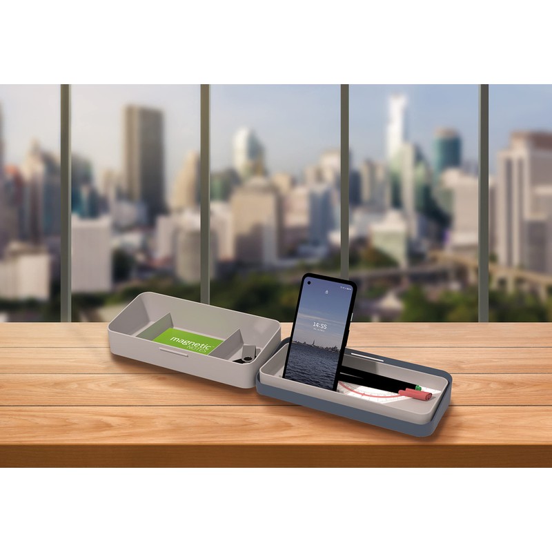 helit H6252534 Table Organiser "the Company", Desk Butler in Blue/Grey