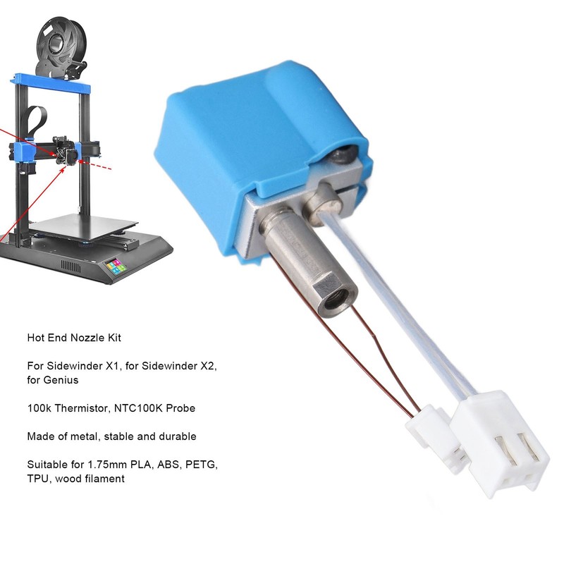 3D Printer Hot End Nozzle Kit Extruder 24V Heating Pipe