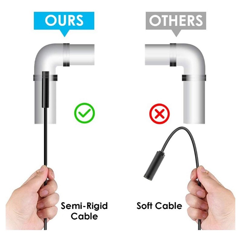 USB Industrial Endoscope with 6 LED Lights 7mm Probe Pipe