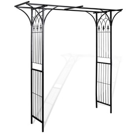 YLIEHS Garden Arch for Climbing Plants, Sturdy Iron Construction, Black Finish, 78.7" Width x 80.3" Height