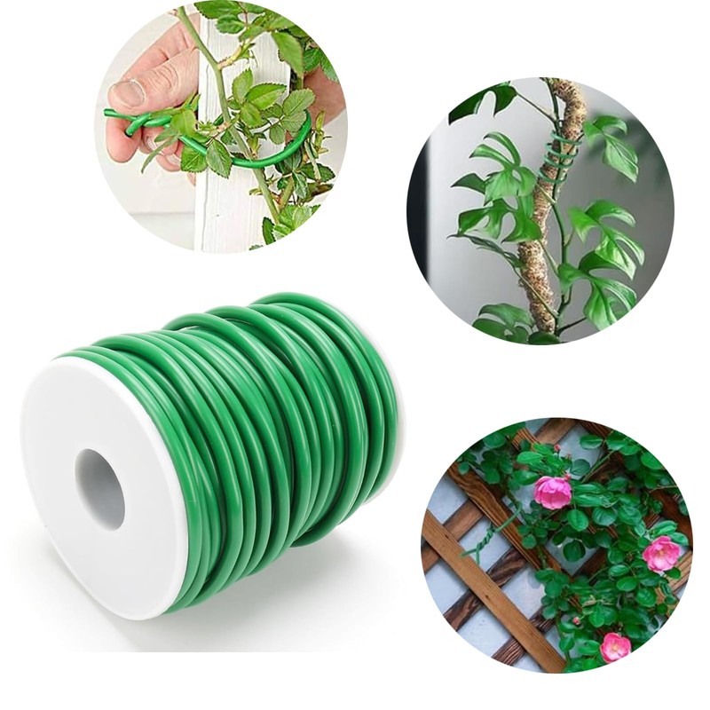 Rubberised Plant Wire, 3 mm x 8 m, Green, 5