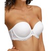 36C White Strapless Clear Back Bras with Straps Plus Size