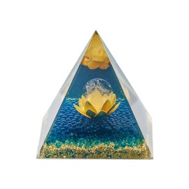 VMDEKK Moonstone Amethyst Crystal Tower Healing Crystal Gifts Nature Chakra Crushed Stone Lotus Flower of Life Crystals and Gemstones Orgonite Pyramid Chakra Spiritual Gifts for Women (Blue galss)