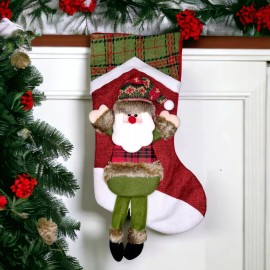 24x7 Bota Navideña Diseño 3d Roja Decorativa Navidad Christmas